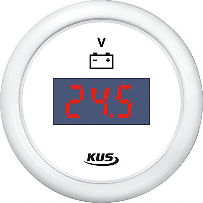 Вольтметр цифровой 8-32 вольт WW бел/бел KUS (KY23303)